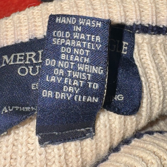 VTG Y2K American Eagle Outfitters Men's L Striped Knit Sweater Ribbed Pullover - Picture 11 of 13